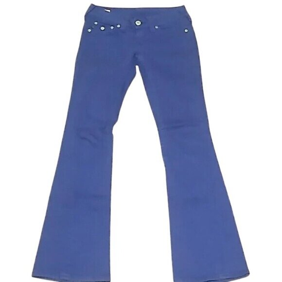 True Religion Joey Cobalt Blue y2k Vintage Low Rise Jeans - Picture 1 of 6